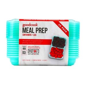 10 pk meal prep 2 compartment containers
